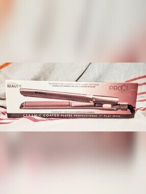 Cortex Beauty Pro Slim 1'' Ceramic Coated Flat Iron. 5 Heat Settings. With Box.